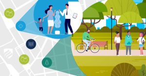 Community health healthy illustration benefits population protecting map focused